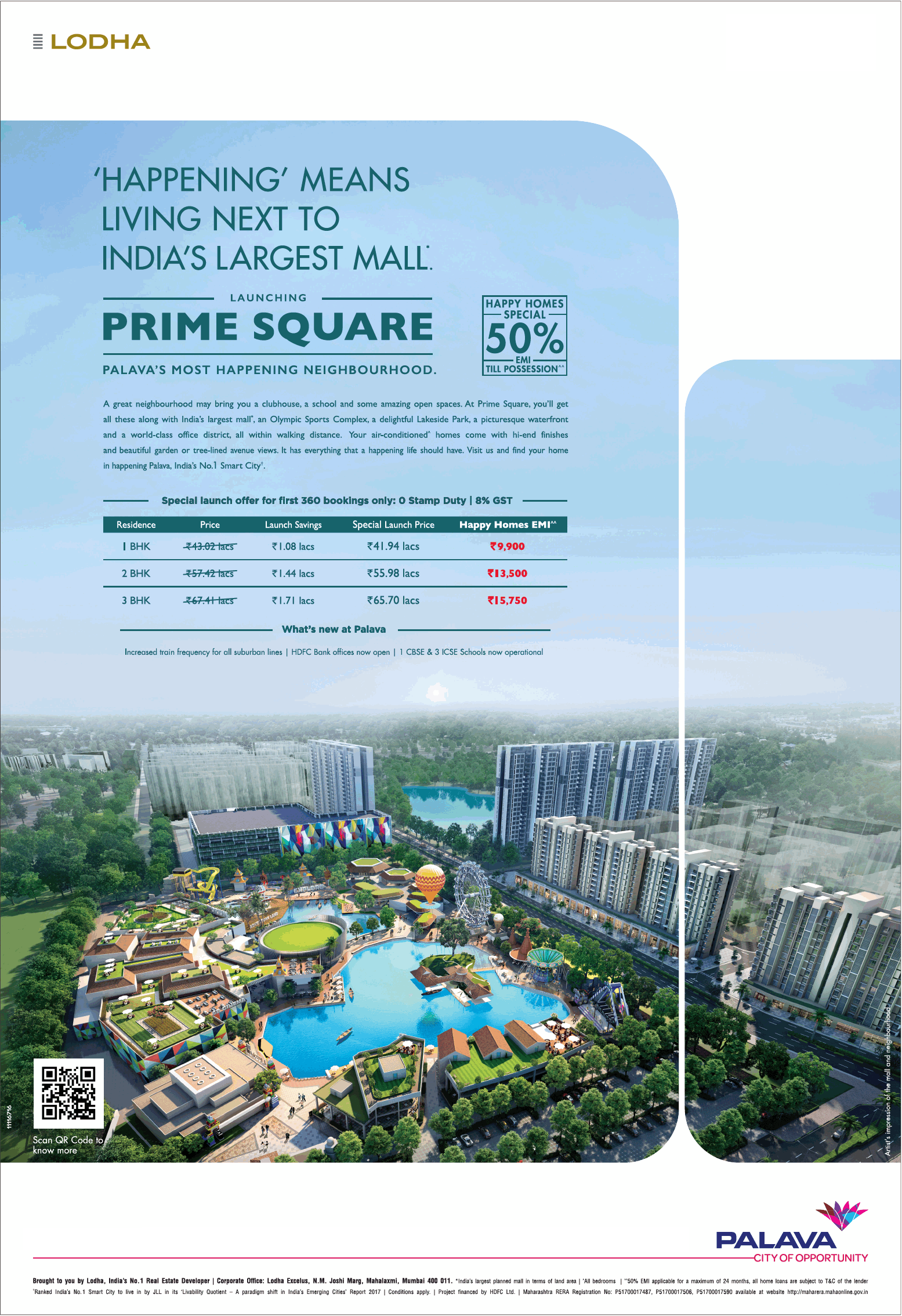 Avail homes special 50% EMI till possession at Palava Prime Square in Mumbai Update